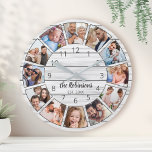 Reloj Redondo Mediano Familia de Madera Blanca Collage de fotos Personal<br><div class="desc">Crea fácilmente tu propio reloj de pared de madera blanca personalizada estilo casa de campo con tus fotos personalizados,  nombre familiar y año establecido. Para obtener los mejores resultados,  recortar las imágenes a cuadrado - con el punto de enfoque en el centro - antes de subir.</div>