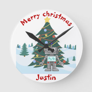 Reloj Redondo Mediano Familia de regalos de navidades, nombre personaliz