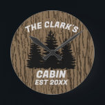RELOJ REDONDO MEDIANO FAMILY CABIN RUSTIC WOOD CUSTOM WALL CLOCK<br><div class="desc">RUSTIC CUSTOM WALL CLOCK</div>