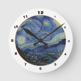 Reloj Redondo Mediano Famous Starry Night & Van Gogh /vintage Art Round