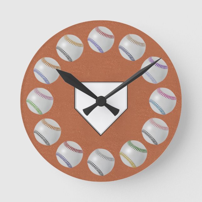 Reloj Redondo Mediano Fan-tastic_home plate_round de bolas (Anverso)