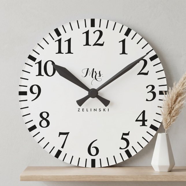 Reloj Redondo Mediano Fancy Script Calligraphy Minimalist Wall  (Subido por el creador)