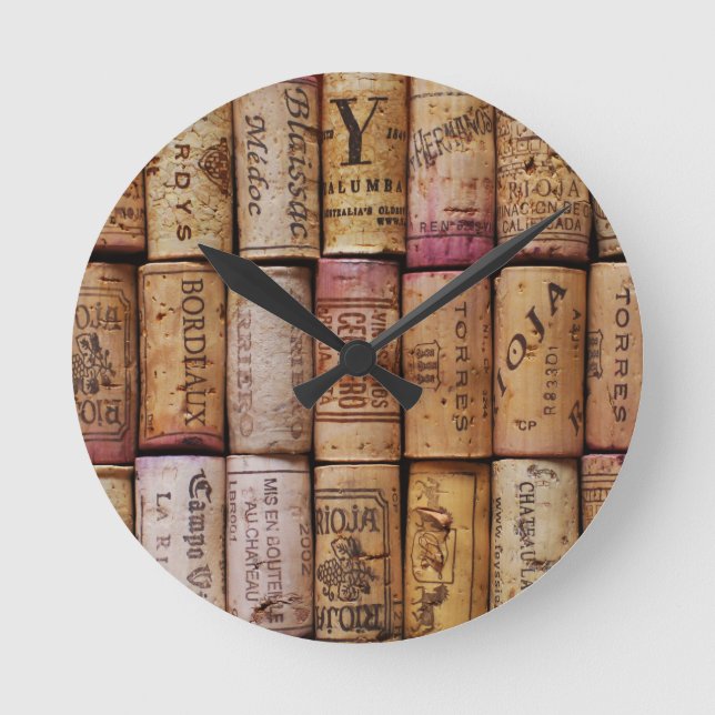 Reloj Redondo Mediano Fancy Wine Corks (Anverso)