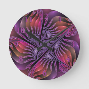 Reloj Redondo Mediano Fantasía abstracta colorida y alucinante fractal p