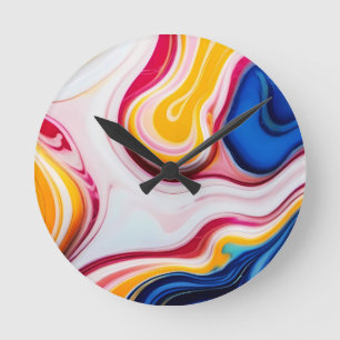 Reloj Redondo Mediano Fantasía blanca rosa rosa azul trendy