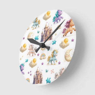 Reloj Redondo Mediano Fantasía de castillos y galas para pasteles sensac