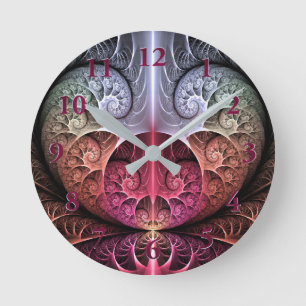 Reloj Redondo Mediano Fantasía irreal abstracta arte fractal