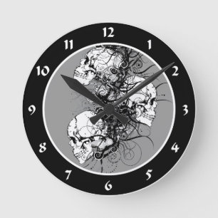 Reloj Redondo Mediano Fantasía Skulls