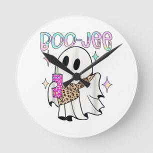Reloj Redondo Mediano Fantasma divertido de Halloween Boo Jee