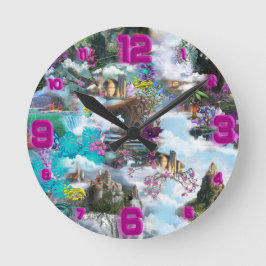 Reloj Redondo Mediano Fantasy Other worlds in the Clouds 