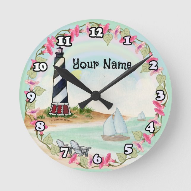 Reloj Redondo Mediano Faro de Cabo Hatteras (Anverso)