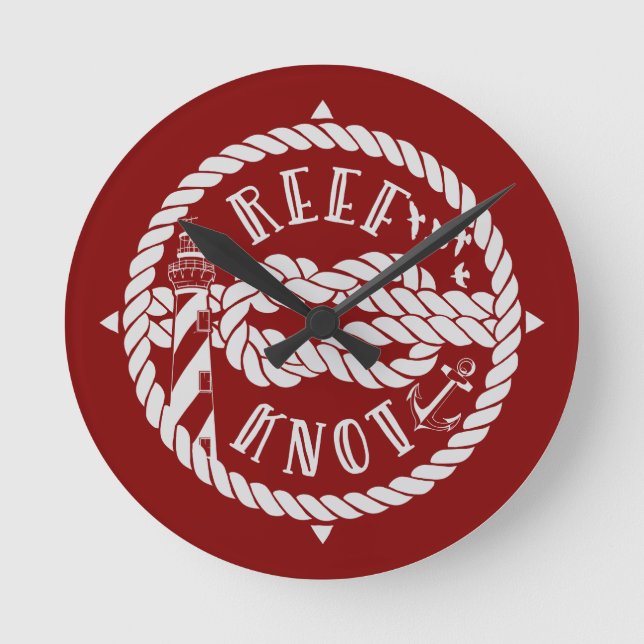 Reloj Redondo Mediano Faro de nudo de arrecife (Anverso)