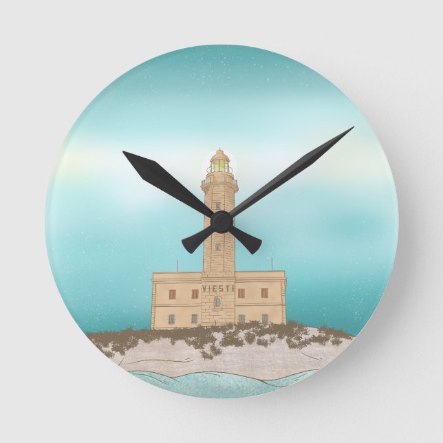 Reloj Redondo Mediano Faro de Vieste Italia (Anverso)