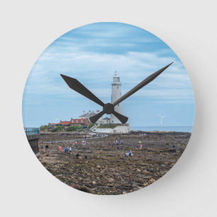 Reloj Redondo Mediano Faro de Whitley Bay
