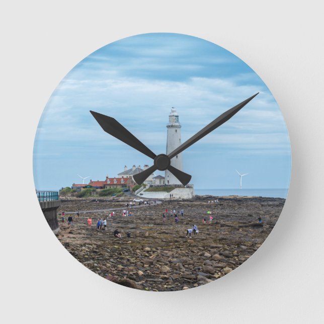 Reloj Redondo Mediano Faro de Whitley Bay  (Anverso)