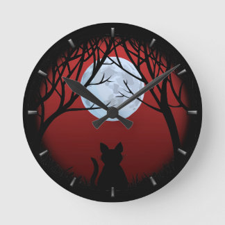 Reloj Redondo Mediano Fat Cat Clock Cute Cat Lover Wall Clocks & Decor