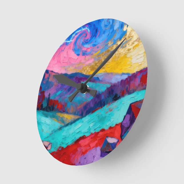 Reloj Redondo Mediano Fauvism (Ángulo)