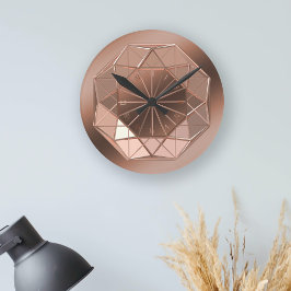 Reloj Redondo Mediano Faux Copper Color Octagon Round Wall Clock