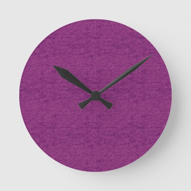 Reloj Redondo Mediano Faux Magenta Denim Clock (Anverso)