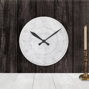 Reloj Redondo Mediano Faux Stone Marble Custom