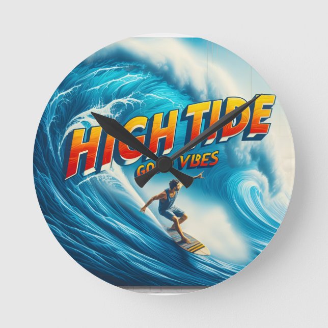 Reloj Redondo Mediano Faux Wrapped Canvas Print (Anverso)