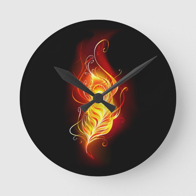 Reloj Redondo Mediano Feather Peacock (Anverso)