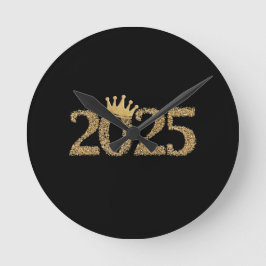 Reloj Redondo Mediano Feliz Año Nuevo 2025