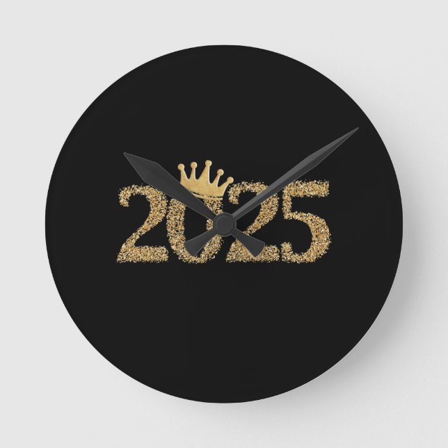 Reloj Redondo Mediano Feliz Año Nuevo 2025 (Anverso)