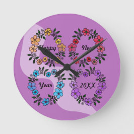 RELOJ REDONDO MEDIANO FELIZ AÑO NUEVO 20XX PERSONALIZADO Y LUMINOSAS DE 