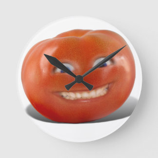 Reloj Redondo Mediano Feliz cara de tomate sonriente