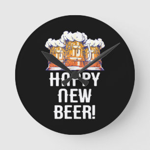 Reloj Redondo Mediano ¡FELIZ CERVEZA DE AÑO NUEVO! Fiesta de Nochevieja