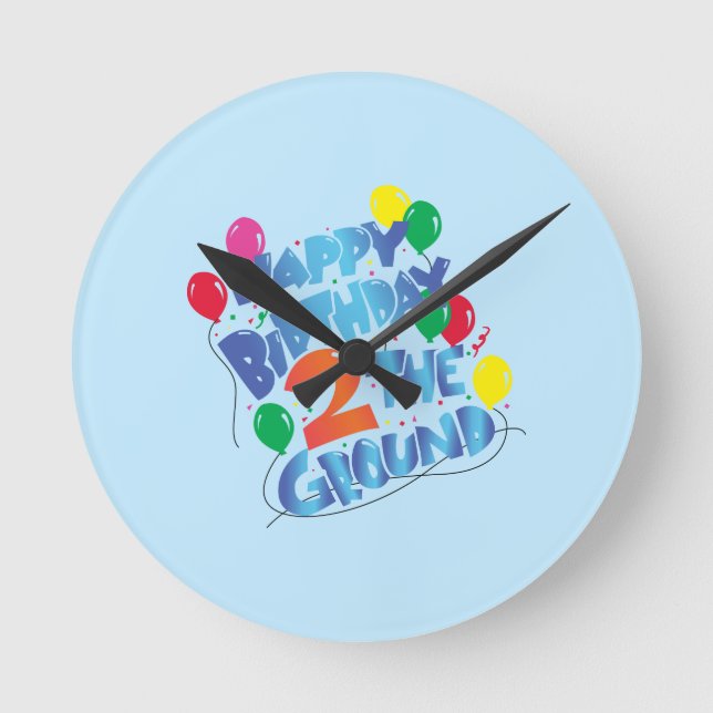 Reloj Redondo Mediano Feliz cumpleaños (Anverso)