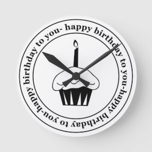 Reloj Redondo Mediano Feliz cumpleaños a tu círculo de quequitos