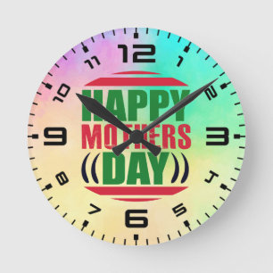 Reloj Redondo Mediano Feliz Día de la Madre-13335