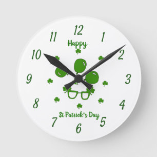 Reloj Redondo Mediano Feliz Día de San Patricio