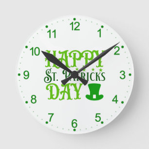 Reloj Redondo Mediano Feliz día de San Patricio