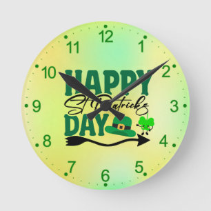 Reloj Redondo Mediano Feliz Día de San Patricio-66592