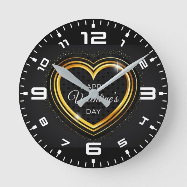 Reloj Redondo Mediano ¡Feliz Día de San Valentín! (Anverso)