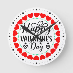 Reloj Redondo Mediano Feliz día de San Valentín-53816