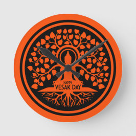 Reloj Redondo Mediano Feliz Día de Vesak