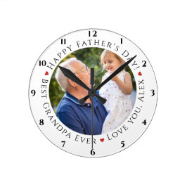 Reloj Redondo Mediano Feliz Día del Padre al mejor abuelo jamás personal