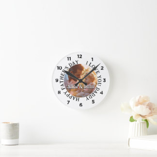 Reloj Redondo Mediano Feliz Día del Padre Te Amo Papá Foto