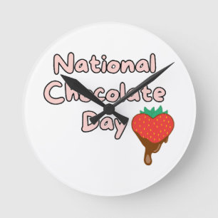 Reloj Redondo Mediano Feliz día nacional del chocolate
