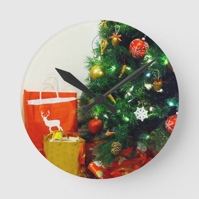 RELOJ REDONDO MEDIANO FELIZ FESTIVIDAD (Anverso)