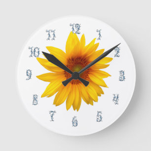 Reloj Redondo Mediano Feliz girasol