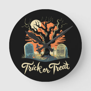 Reloj Redondo Mediano Feliz Halloween de tu divertido cementerio!