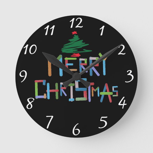 Reloj Redondo Mediano Feliz Navidad (Anverso)