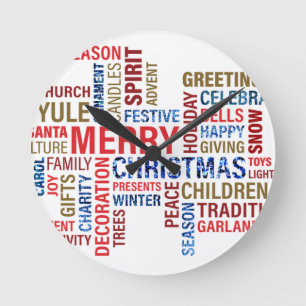 Reloj Redondo Mediano "Feliz Navidad"