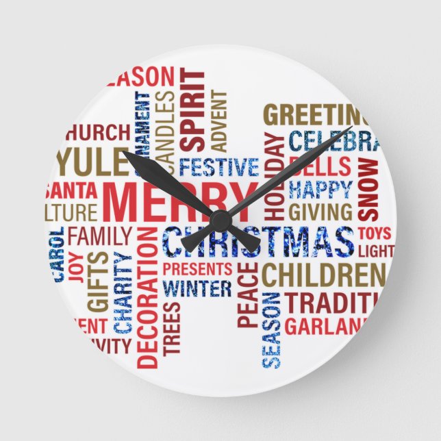 Reloj Redondo Mediano "Feliz Navidad" (Anverso)