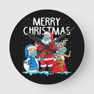 Reloj Redondo Mediano Feliz Navidad 2023